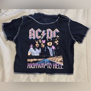 AC/DC Highway to Hell Black Graphic Tee. Large.